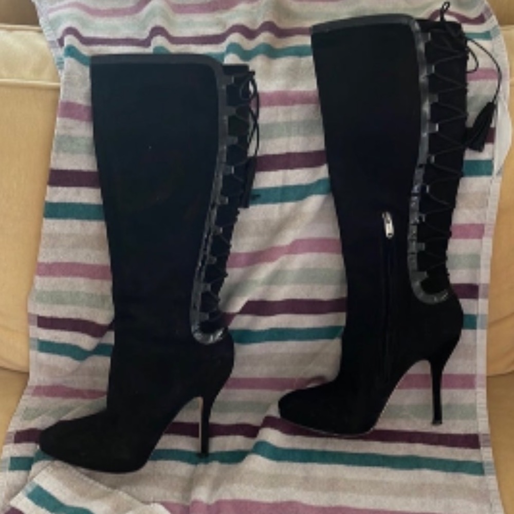 Joan and David dahanover lace up boots